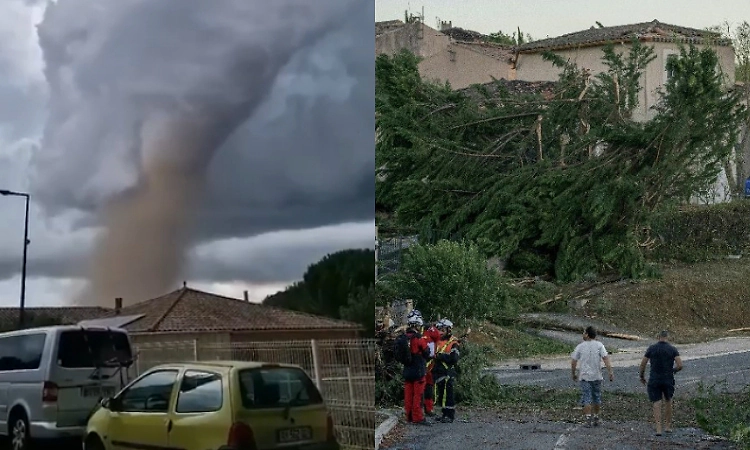 Fransada tornado, Pomas kəndi, Fransa tornado hadisəsi, təbii fəlakət, Fransada güclü külək, tornado 39 nəfəri yaraladı, Aude bölgəsi, Fransada fırtına