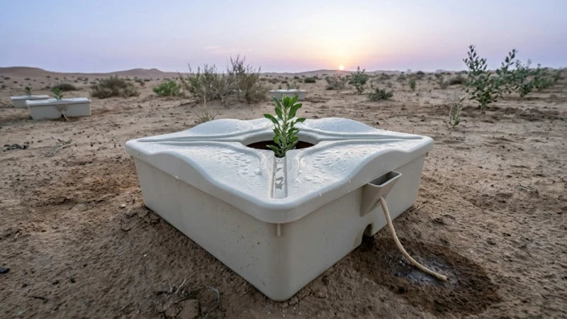 Groasis Waterboxx, səhralaşma, ağac yetişdirmək, quraq ərazilər, iqlim böhranı, suvarmasız ağac, səhranın yaşıllaşdırılması, meşələşdirmə